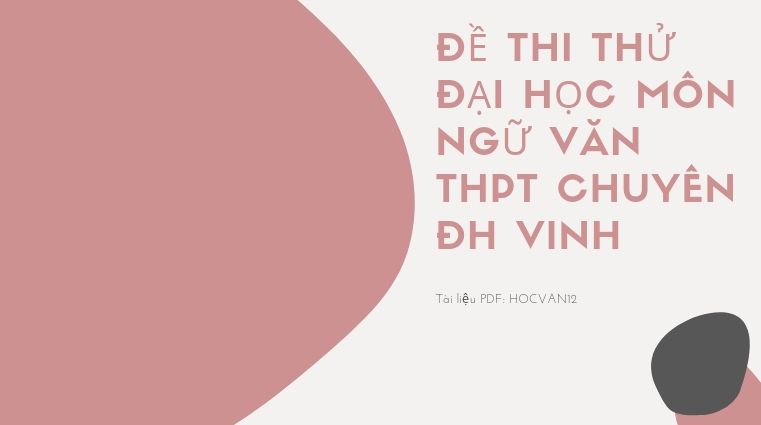 Đề thi thử Đại học môn Ngữ Văn THPT Chuyên ĐH Vinh Đề thi thử Đại học môn Ngữ Văn THPT Chuyên ĐH Vinh