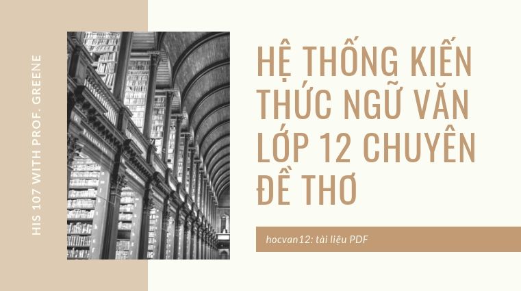 Hệ thống kiến thức Ngữ văn lớp 12 chuyên đề thơ Hệ thống kiến thức Ngữ văn lớp 12 chuyên đề thơ